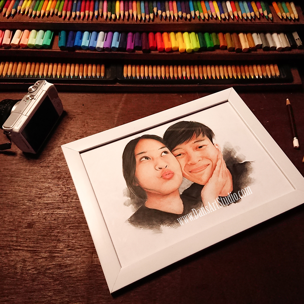 Dans Art Studio sketsa couple pensil warna